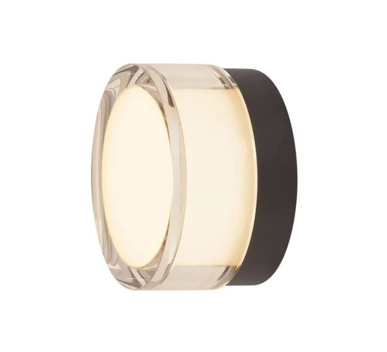 Plafonnier & Spot|Applique*SLV Applique ou plafonnier, Cyft, noir, IP44, LED, dim, 2700-3000-4000K, 330 / 350 / 380 lm, Ø13,2cm, H7,9cm - transparent