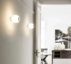 Plafonnier & Spot|Applique*Faro Applique ou plafonnier de salle de bain, Moy, , IP44, LED, 3000k, 200 lm, Ø13cm, H13cm - blanc, or