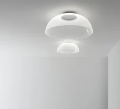 Applique|Plafonnier & Spot*Stilnovo Applique ou plafonnier, Demi, , LED, dim, 3000K, 3748 lm, Ø70cm, H29,6cm - transparent, blanc