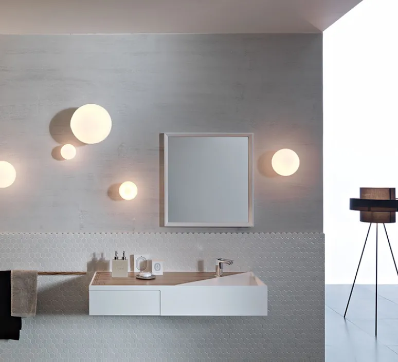 Plafonnier & Spot|Applique*Fabbian Applique ou plafonnier de salle de bain, Lumi, , IP40, Ø33cm, H35cm - blanc