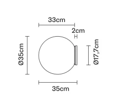 Plafonnier & Spot|Applique*Fabbian Applique ou plafonnier de salle de bain, Lumi, , IP40, Ø33cm, H35cm - blanc