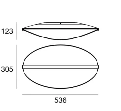 Applique|Plafonnier & Spot*Stilnovo Applique ou plafonnier, Diphy, , LED, dim, 3000K, 2609 lm, L53,6cm, H30,5cm - transparent