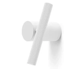 Plafonnier & Spot|Applique*Luceplan Applique ou plafonnier, Doi, base blanche, tube rainuré blanc, LED, dim, coupure de phase, 2700K, L6cm, H18cm - base blanche, tube blanc