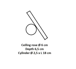 Plafonnier & Spot|Applique*Luceplan Applique ou plafonnier, Doi, base blanche, tube rainuré blanc, LED, dim, coupure de phase, 2700K, L6cm, H18cm - base blanche, tube blanc