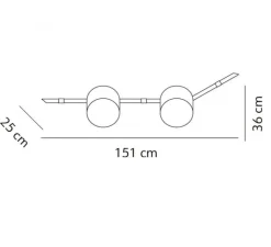 Applique|Plafonnier & Spot*KDLN Applique ou plafonnier, Floed 2, , L36cm, H150cm - bronze