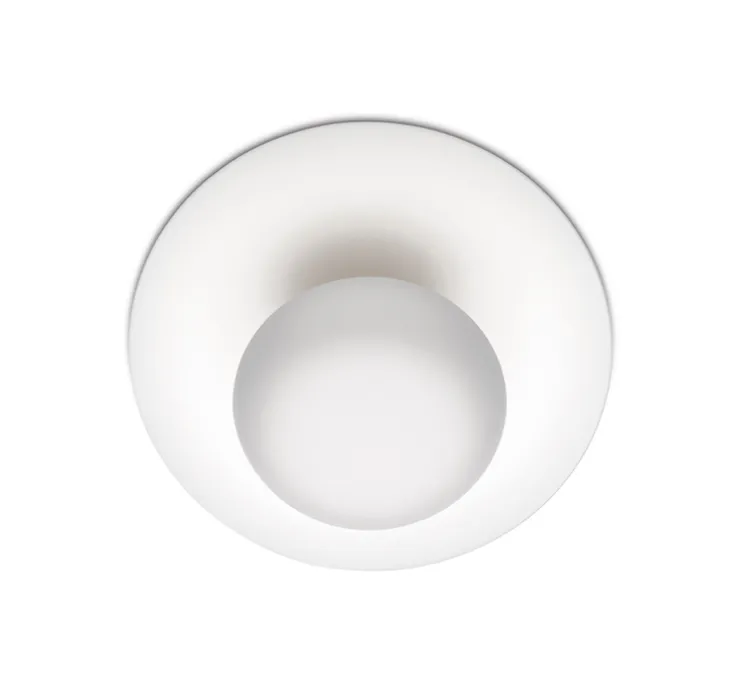 Applique ou plafonnier, Funnel 2004, blanc, LED, 2700K, 420lm, Ø22cm, H9cm - Vibia