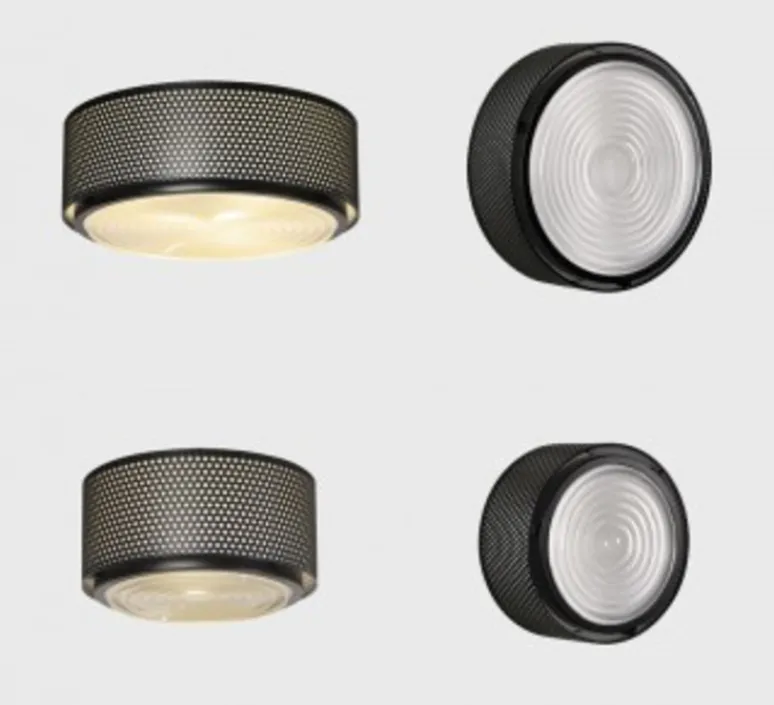 Applique|Plafonnier & Spot*Sammode Applique ou plafonnier, G13 Small , Dimmable, , Ø17cm, H15cm, Pierre Guariche - noir