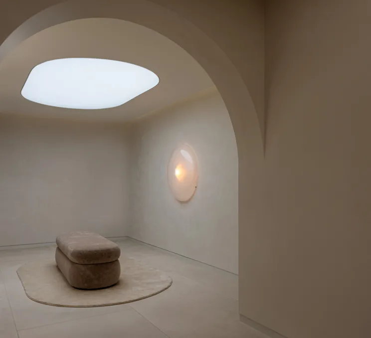 Applique ou plafonnier, Iris, forme B, support noir, LED, dim-to-warm, 1800-3000K, DALI, Ø90cm, H15cm - A-N-D