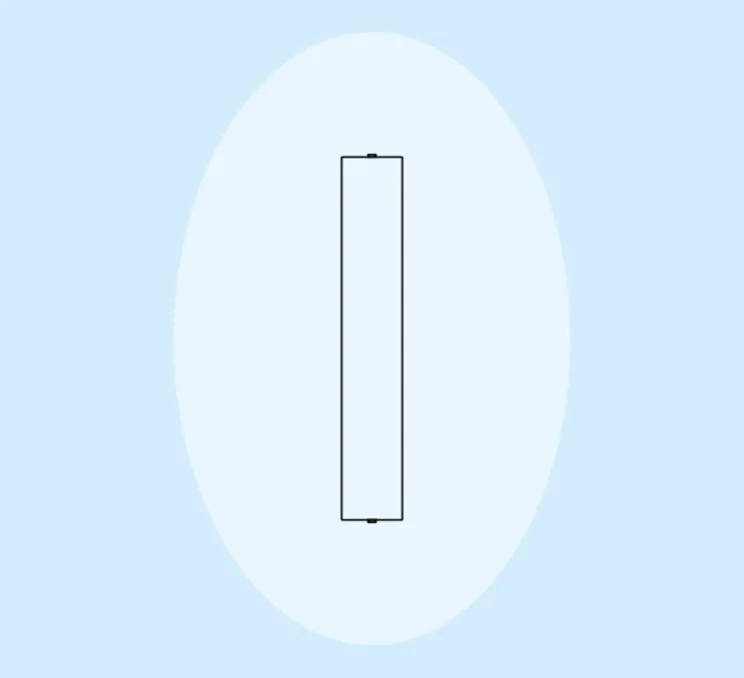 Applique ou plafonnier, Kontur 6444, blanc et noir, LED, 2700K, 2165lm, L15cm, H92cm - Vibia