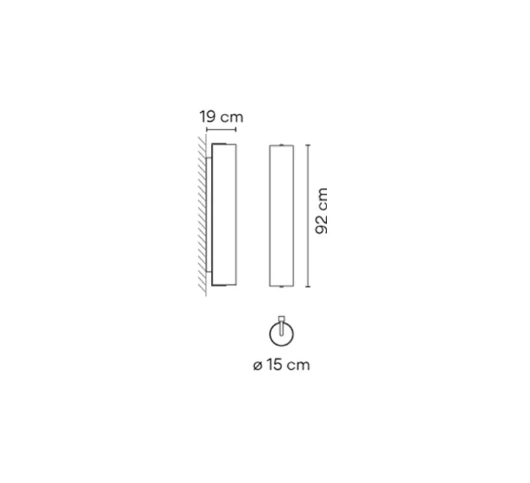 Applique ou plafonnier, Kontur 6444, blanc et noir, LED, 2700K, 2165lm, L15cm, H92cm - Vibia