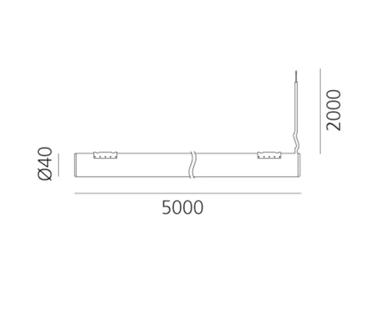 Applique ou plafonnier, La Linea, blanc, IP65, LED, 3000K, 4800lm, Ø5cm, L500cm - Artemide