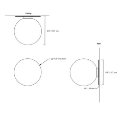 Applique ou plafonnier, Laurent 11, laiton, verre opalin, Ø13,9cm, H14,7cm - Lambert&Fils