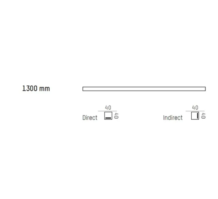 Applique ou plafonnier, LED40 Fix, chêne, LED, 3000K, 1063lm, L130cm, H4cm - Tunto