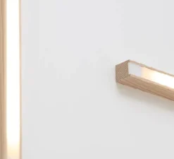 Applique ou plafonnier, Led28, bois, noyer, LED, dim, 3000K, 1300 lm, L120cm, H2,8cm - Tunto