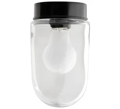 Applique ou plafonnier, light.059, avec glass004, noir, verre transparent, Ø9cm, H17cm - Zangra