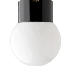 Applique|Plafonnier & Spot*Zangra Applique ou plafonnier, light.005, avec glass003, , Ø12,5cm, H16cm - noir