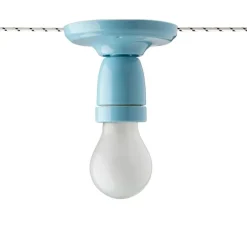 Applique ou plafonnier, Light.019, E27, bleu turquoise, Ø10cm, H9cm - Zangra