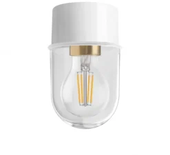 Plafonnier & Spot|Applique*Zangra Applique ou plafonnier, light.131, avec glass002, blanc, Ø8cm, H13cm - blanc, transparent