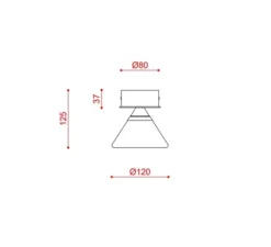 Applique ou plafonnier, Linfa 565.41, titanium, IP40, LED, dim, 2700K, 350 lm, Ø12cm, H13cm - Tooy