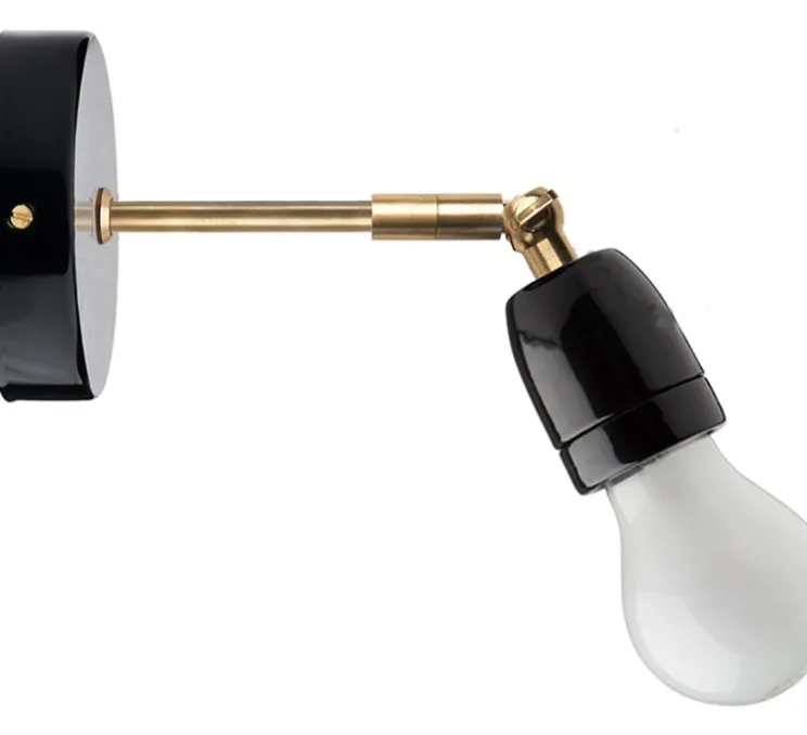 Applique ou plafonnier, light.036, laiton, verre opalin, L21,5cm, H10cm - Zangra