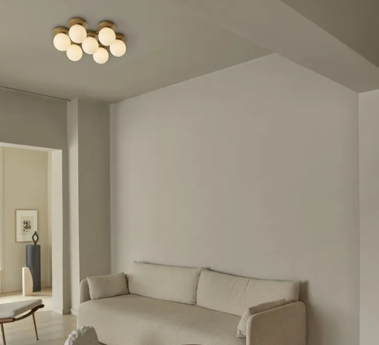 Plafonnier & Spot|Applique*Nuura Applique ou plafonnier, Liila Star, , L48,6cm, H54cm - laiton, verre opalin