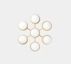 Plafonnier & Spot|Applique*Nuura Applique ou plafonnier, Liila Star, , L48,6cm, H54cm - laiton, verre opalin