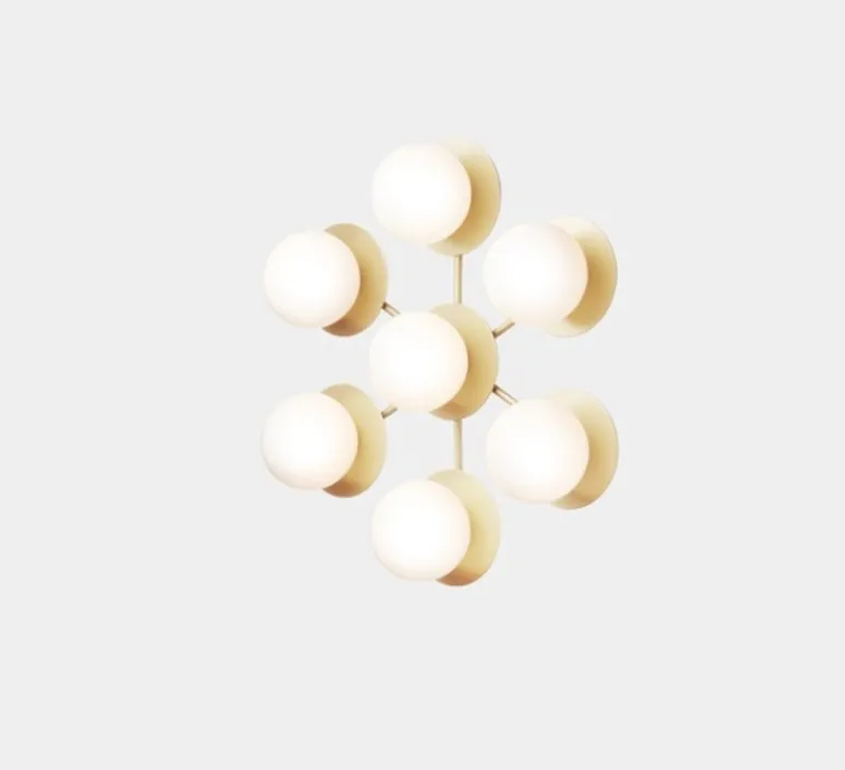 Plafonnier & Spot|Applique*Nuura Applique ou plafonnier, Liila Star, , L48,6cm, H54cm - laiton, verre opalin