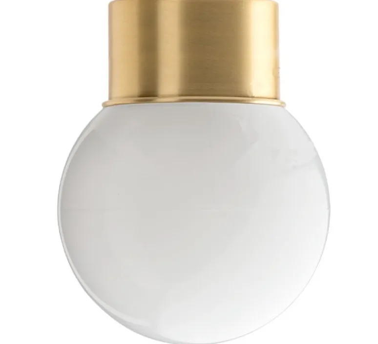 Plafonnier & Spot|Applique*Zangra Applique ou plafonnier, light.131, avec glass003, , Ø12,5cm, H16cm - laiton, verre opalin