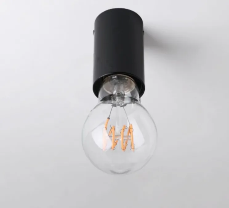 Applique ou plafonnier, light.030 mini, noir brillant, Ø4,5cm, H7cm - Zangra