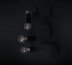 Applique ou plafonnier, light.030 mini, noir brillant, Ø4,5cm, H7cm - Zangra