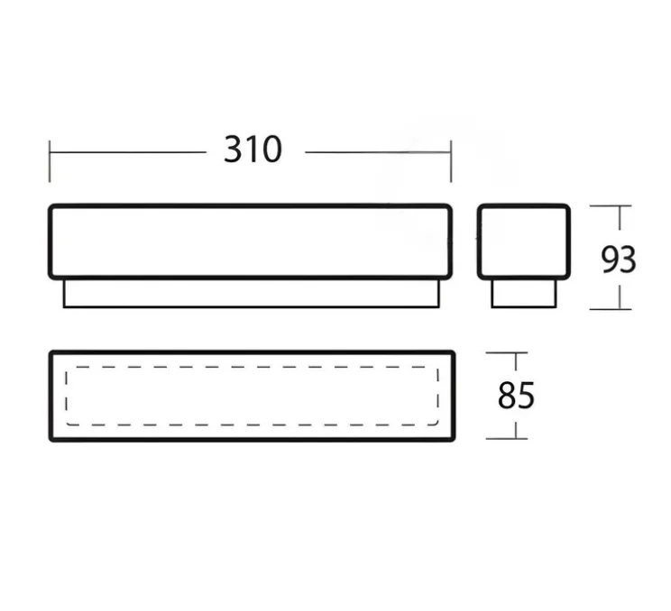 Applique ou plafonnier, light.o.093, blanc, IP43, LED, 3000K, 810 lm, L31cm, H9,3cm - Zangra
