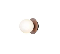 Plafonnier & Spot|Applique*Nuura Applique ou plafonnier, Liila 1 small, , IP44, Ø14cm, H14,9cm - bronze, verre opal