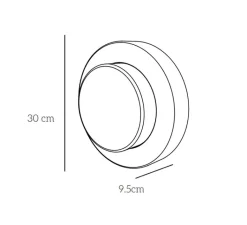 Plafonnier & Spot|Applique*Eno Studio Applique ou plafonnier, Lia, , IP44, Ø30cm, H9,5cm - argent et blanc