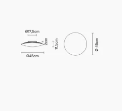 Plafonnier & Spot|Applique*Fabbian Applique ou plafonnier, Loop F35, , IP40, LED, dim, 3000K, lm, Ø45cm, H11,5cm - transparent, blanc