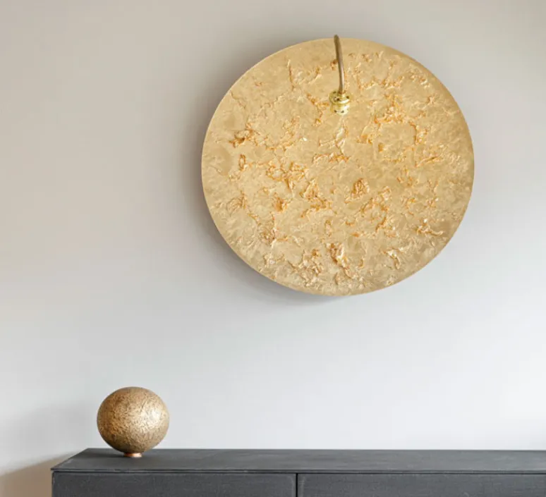 Plafonnier & Spot|Applique*Catellani & Smith Applique ou plafonnier, Luna Piena 80, Feuilles d'or, tube flexible, Ø80cm, H80cm - Feuilles d'or, tube flexible