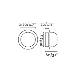 Applique|Plafonnier & Spot*Faro Applique ou plafonnier, MAY, , IP44, LED, 2700K, 300 lm, Ø12cm, P8cm - blanc