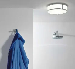 Applique ou plafonnier, Mashiko Round 230, blanc, chrome, IP44, Ø23cm, H8,2cm - Astro