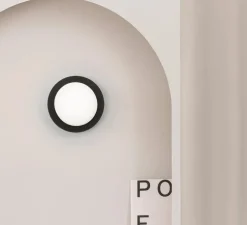 Applique ou plafonnier, MAY, noir, IP44, LED, 2700K, 300 lm, Ø12cm, P8cm - Faro