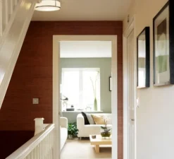 Plafonnier & Spot*Astro Applique ou plafonnier, Mashiko 400 Round, verre, opal, chrome poli, IP44, Ø40cm, H10cm - blanc, chrome poli