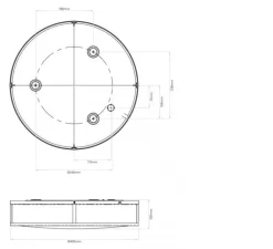 Plafonnier & Spot*Astro Applique ou plafonnier, Mashiko 400 Round, verre, opal, chrome poli, IP44, Ø40cm, H10cm - blanc, chrome poli