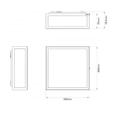 Applique ou plafonnier, Mashiko 200 square, bronze, L20cm, H20cm - Astro