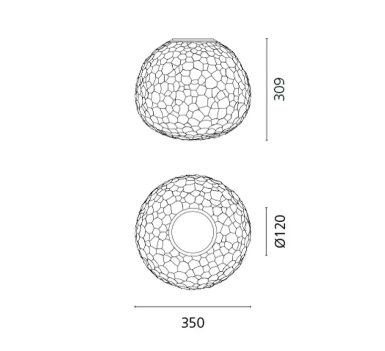 Applique|Plafonnier & Spot*Artemide Applique ou plafonnier, Meteorite 35, , Ø35cm, H30,9cm - blanc