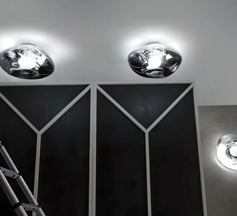 Plafonnier & Spot|Applique*Tom Dixon Applique ou plafonnier, Melt, , LED, dim, 3000k, 800 lm, L50cm, H50cm - chrome argent,