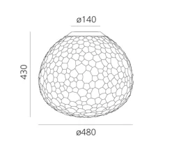 Applique ou plafonnier, Meteorite 48, blanc, Ø48cm, H43cm - Artemide