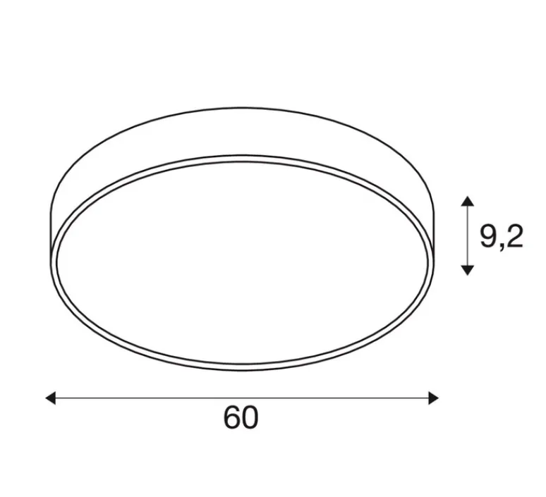 Plafonnier & Spot|Applique*SLV Applique ou plafonnier, MEDO® 60, , IP50, LED, dim, 2700-3000-4000K, 4050-4250-4550 lm, Ø60cm, H9,2cm - noir