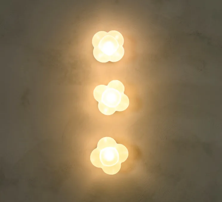 Applique ou plafonnier, Mimosa, blanc, chrome, Ø16,7cm, H14,7cm - Margaux Keller Collections