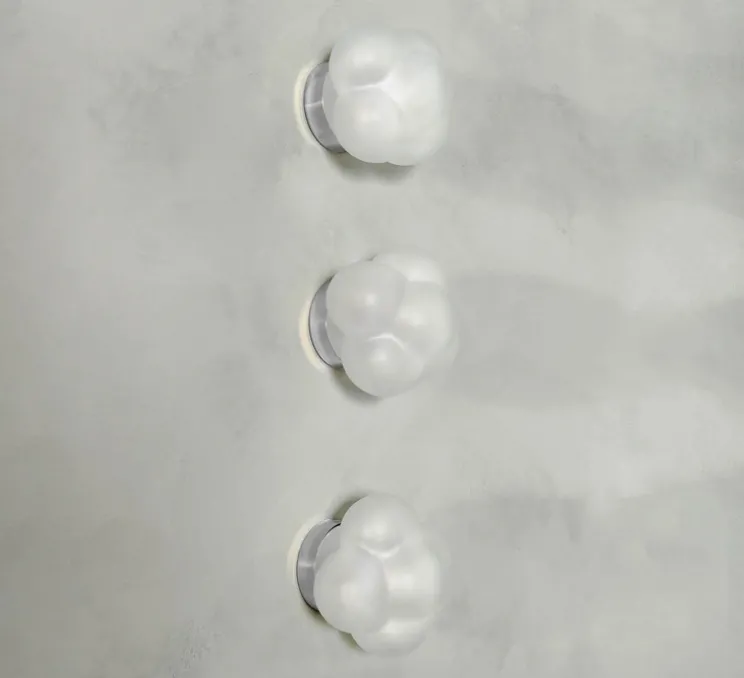 Applique ou plafonnier, Mimosa, blanc, chrome, Ø16,7cm, H14,7cm - Margaux Keller Collections