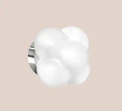 Applique ou plafonnier, Mimosa, blanc, chrome, Ø16,7cm, H14,7cm - Margaux Keller Collections