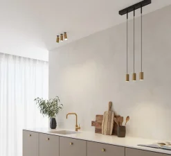 Plafonnier & Spot|Applique*Modular Applique ou plafonnier, Minude, , LED, 2700K, 605lm, L4,5cm, H8,8cm - 30°, ano champagne