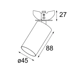 Plafonnier & Spot|Applique*Modular Applique ou plafonnier, Minude, , LED, 2700K, 605lm, L4,5cm, H8,8cm - 30°, ano champagne